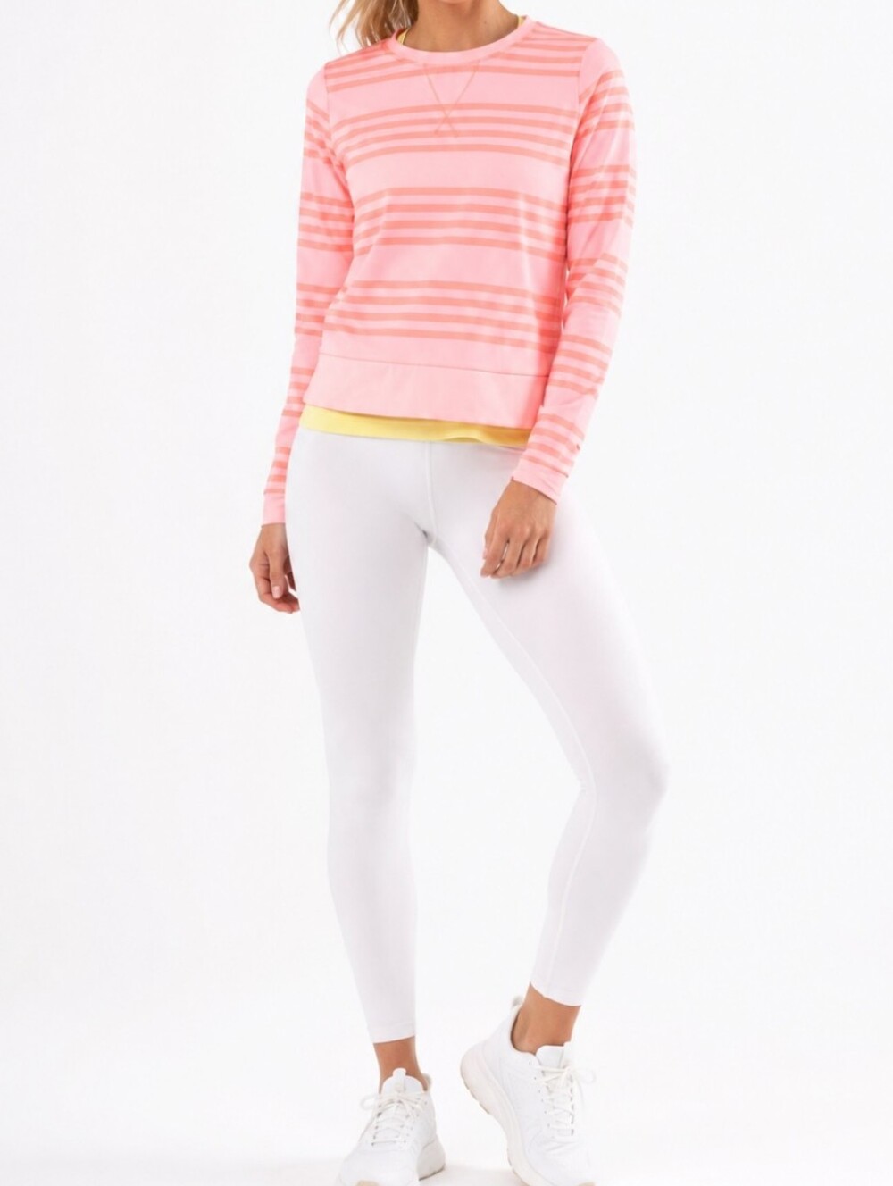 lululemon athletica Ocean Stripe Coral Crew Neck Sweater